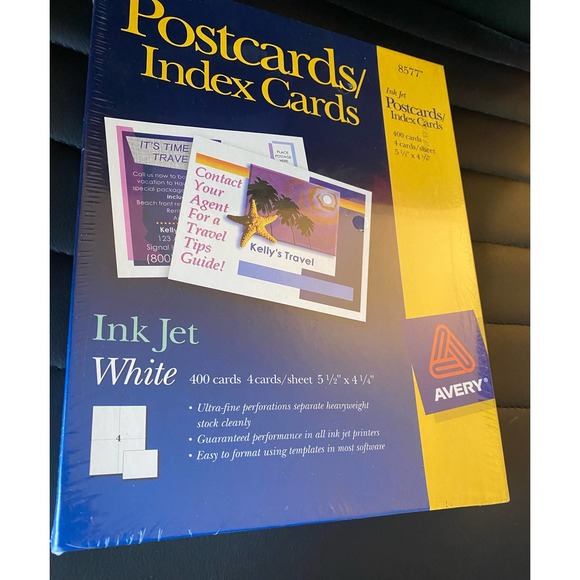 Avery Office Sealed Avery 8577 Ink Jet Post Cards Index Cards 40 Ct